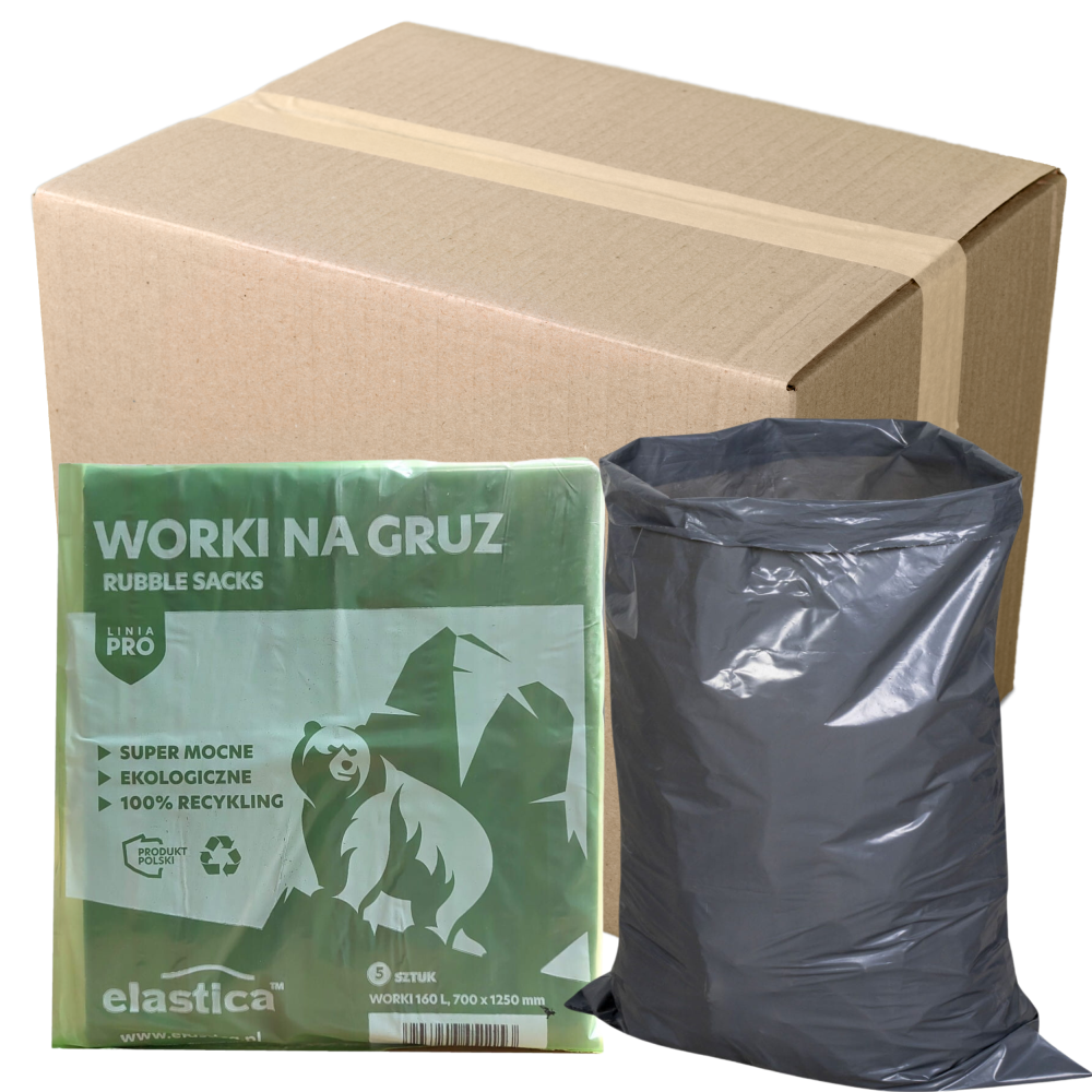 100x Worki budowlano-remontowe na gruz Elastica 160 litrów 