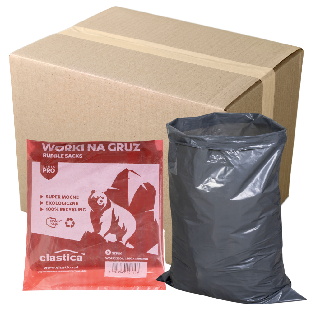 75x Worki budowlano-remontowe na gruz Elastica 250 litrów