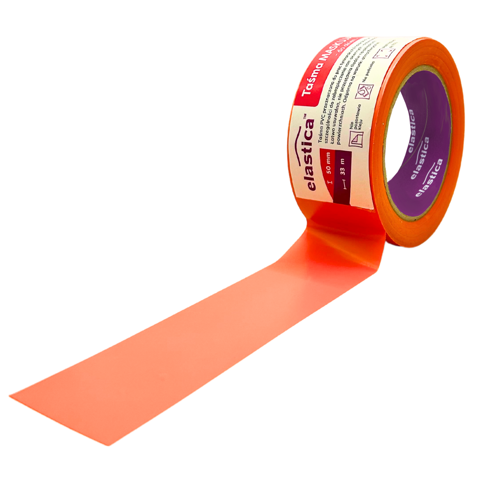 Taśma maskująca Elastica Orange Soft PVC PRO++ do ram okiennych  50mm/33m