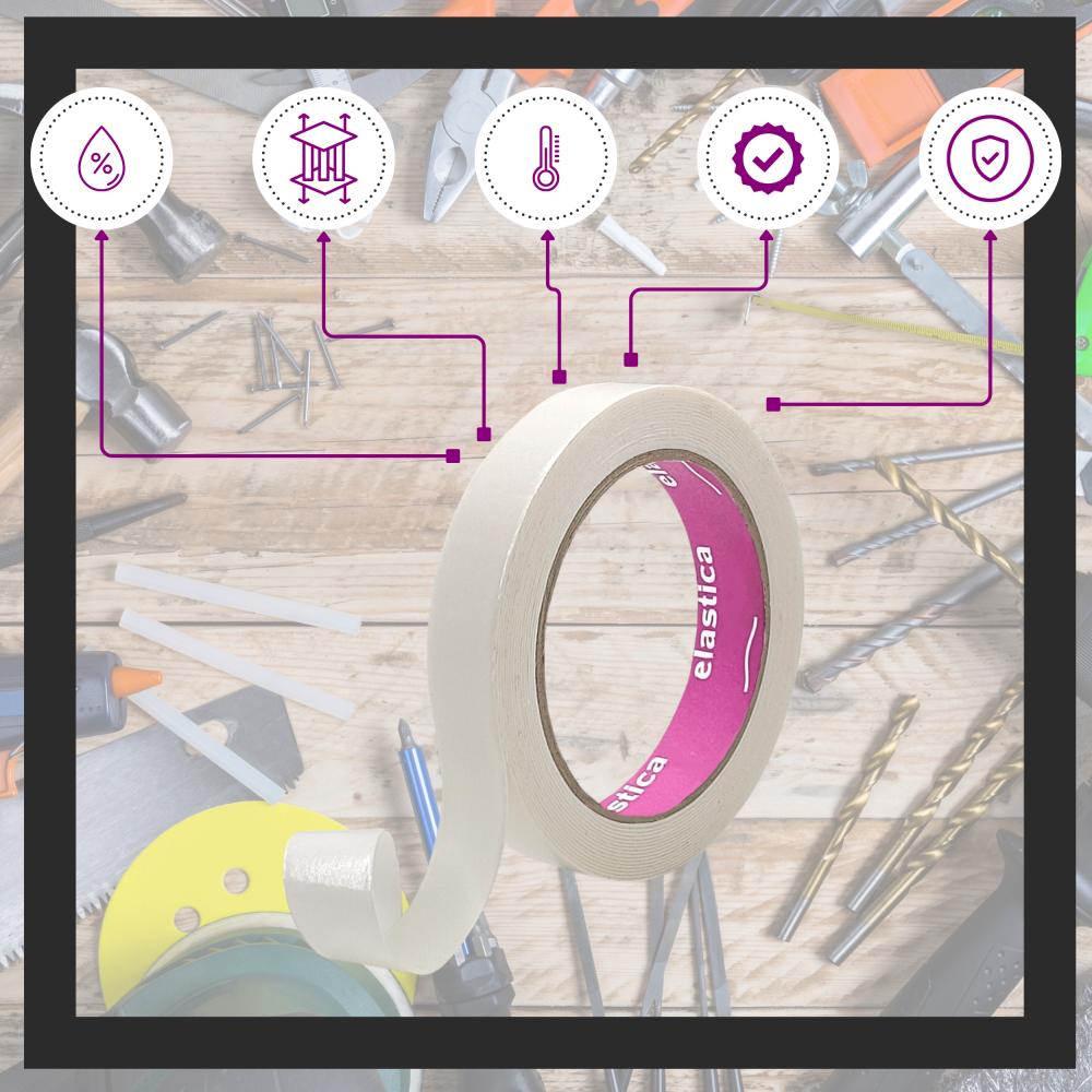 Taśma dwustronna piankowa Elastica 19/5m TD27101 WHITE