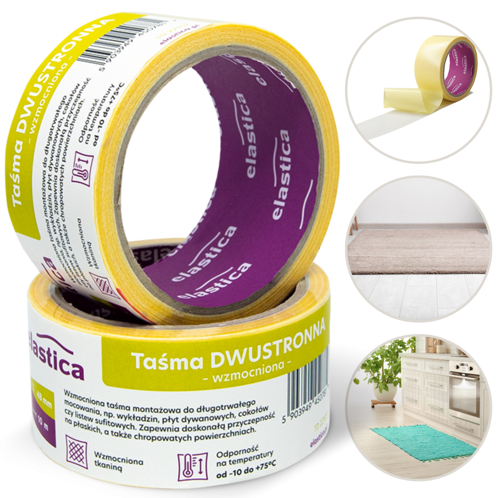 36x Taśma dwustronna wzmocniona Elastica 48/10m TD22107