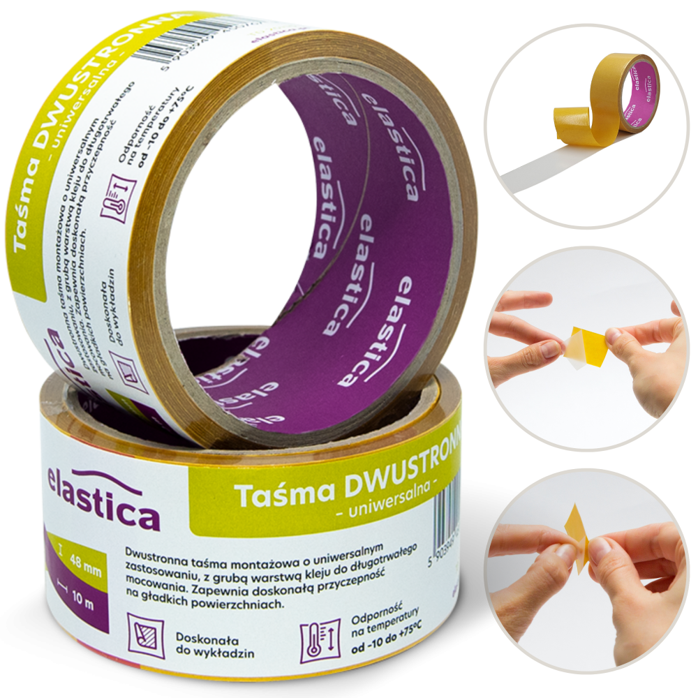 36x Taśma dwustronna uniwersalna Elastica 48/10m TD25115