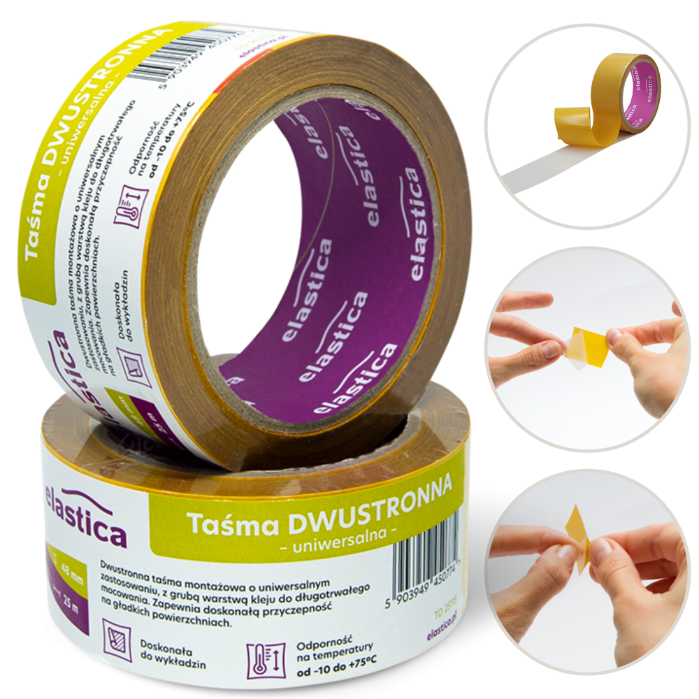36x Taśma dwustronna uniwersalna Elastica 48/25m TD25115