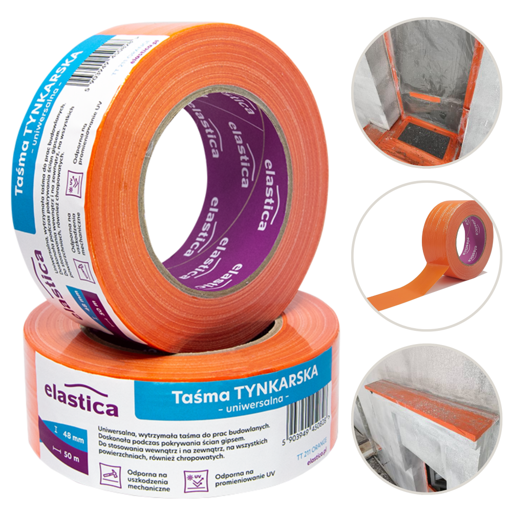 Taśma Tynkarska Elastica 48/50m TT211 ORANGE