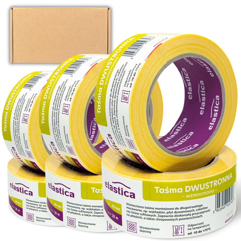 36x Taśma dwustronna wzmocniona Elastica 48/25m TD22107