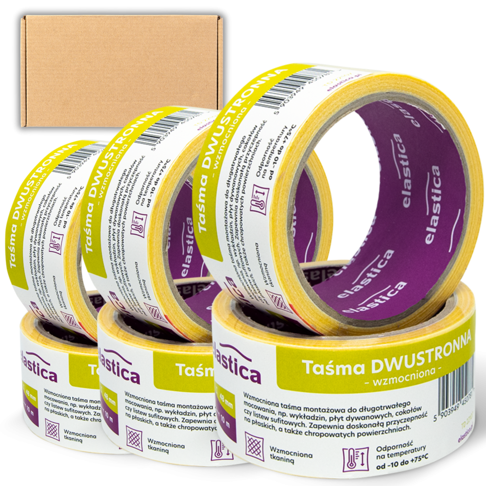 36x Taśma dwustronna wzmocniona Elastica 48/10m TD22107