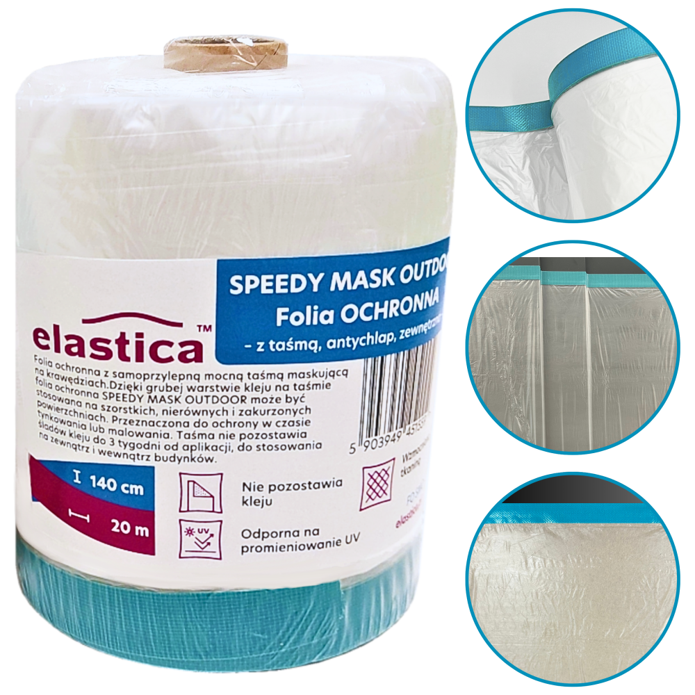 30x Folia malarska Elastica SPEEDYMASK OUTDOOR  1400mm/20m 