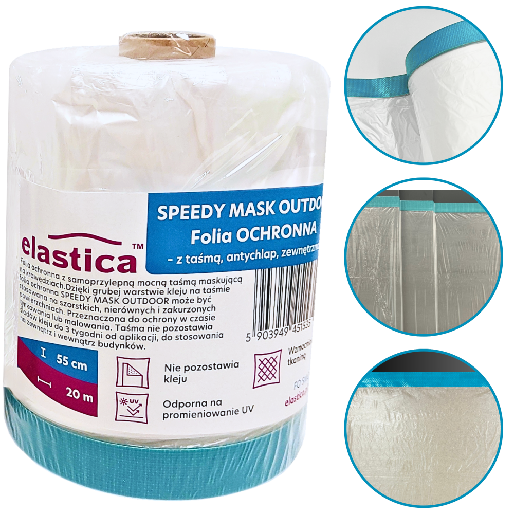 60x Folia malarska Elastica SPEEDYMASK OUTDOOR  550mm/20m 